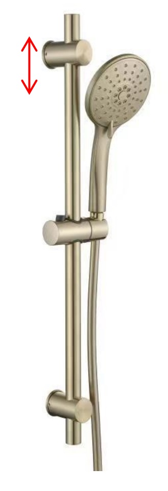 NOBEL Bathroom Shower Set SH-3305-BGD With Sliding Rod - Brush Gold